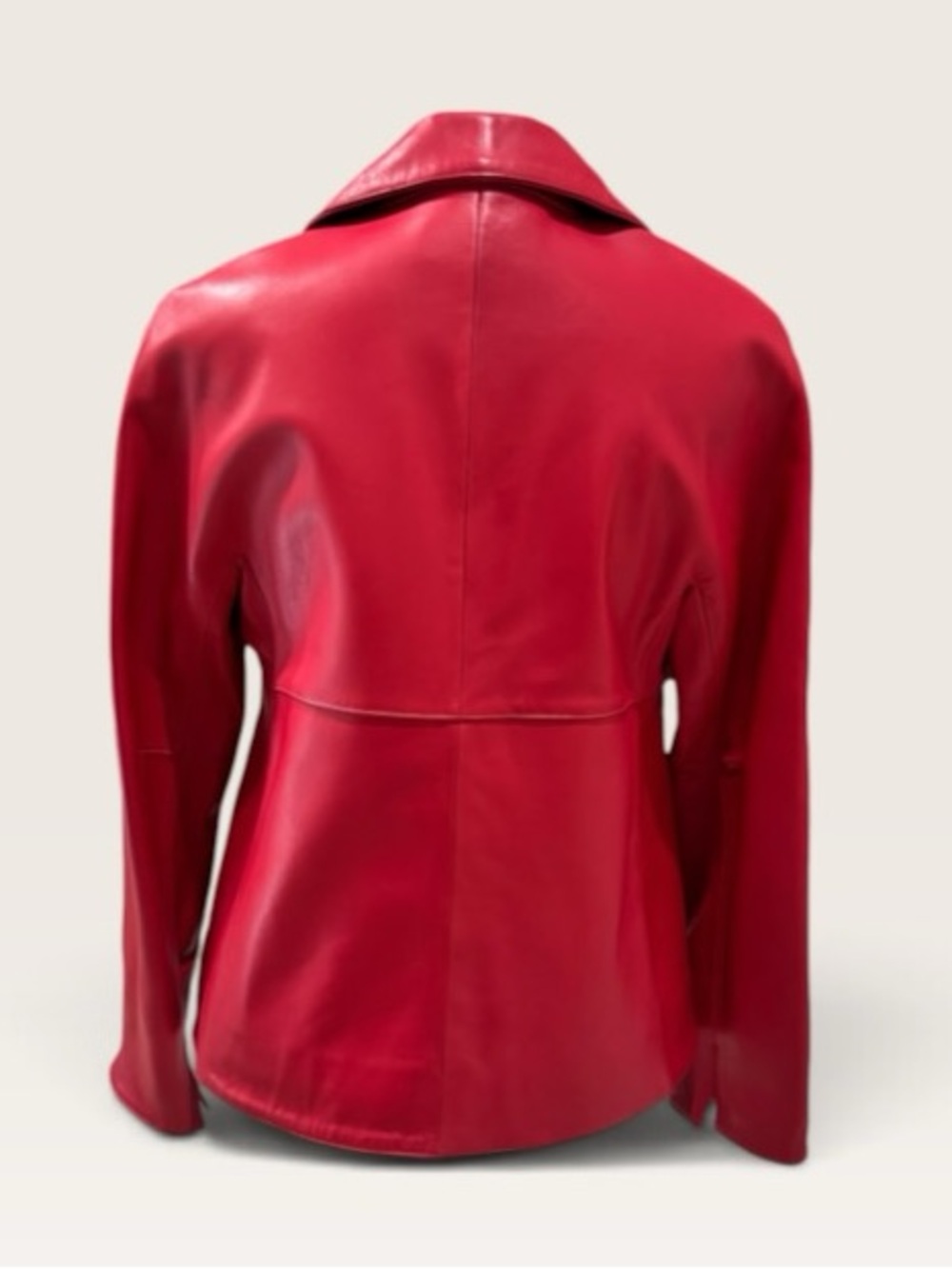Jones NY Red Leather Jacket Blazer Small - Picture 5 of 12